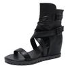 Fashion Women's Casual Sandals with Retro Design Wedge Heels Buckle Straps and Soft Sole for Everyday Wear