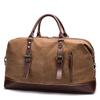 Large Capacity Male Travel Canvas Leather Bag Male Luggage Bag Travel Backpack