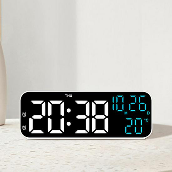Large Screen Dual-Use Wall Clock with Temperature and Alarm Functions for Living Room (Model 6638)
