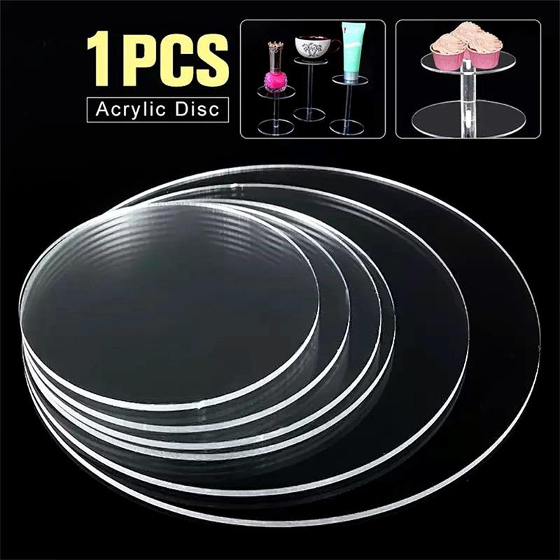 2Mm Clear Circle Acrylic Discs For Round Cake Disks Holders Diy Craft Bake Tool