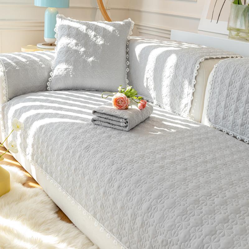 Sofa Cushion Four Seasons Universal Simple and Modern Fabric Craft Living Room Light Luxury Non-Slip Seat Cushion Sofa Cover Slipcover Thickened