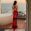 Sexy Demeanor Fake Backless Cross Slit Long Hip Hugging Dress