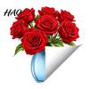 Self Adhesive Rose Decals Red Vase Switch Wall Sticker, Glow in The Dark Socket Decal, Decorative for Bedroom Self?Adhesive Waterproof Art