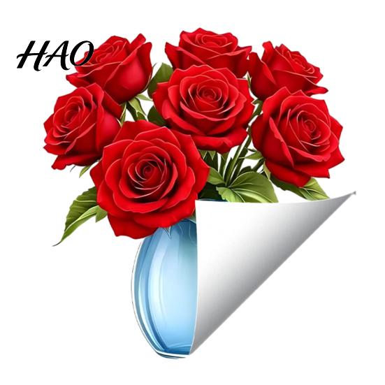 Self Adhesive Rose Decals Red Vase Switch Wall Sticker, Glow in The Dark Socket Decal, Decorative for Bedroom Self?Adhesive Waterproof Art