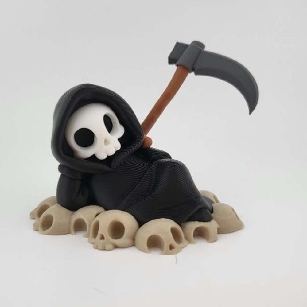 PLA Skeleton Figurine Chibi 3D Printed Doll Spooky Car Decor Halloween Miniature Party