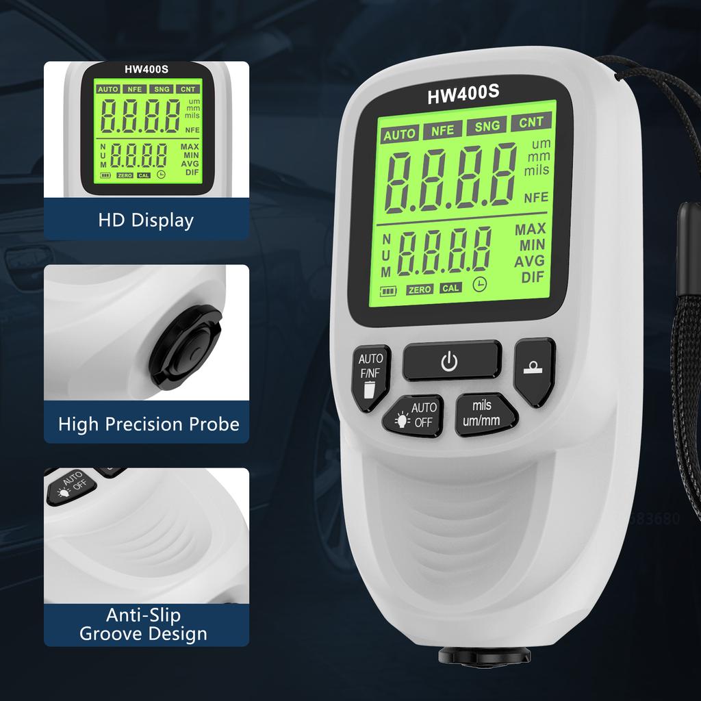 Paint Thickness Gauge Paint Meter for Cars Digital Coating Thickness Gauge High Definition LED Display High Precision