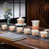 Керамический чайный набор Jingdezhen с ручной росписью, цвет алюмо-красный, пейзаж