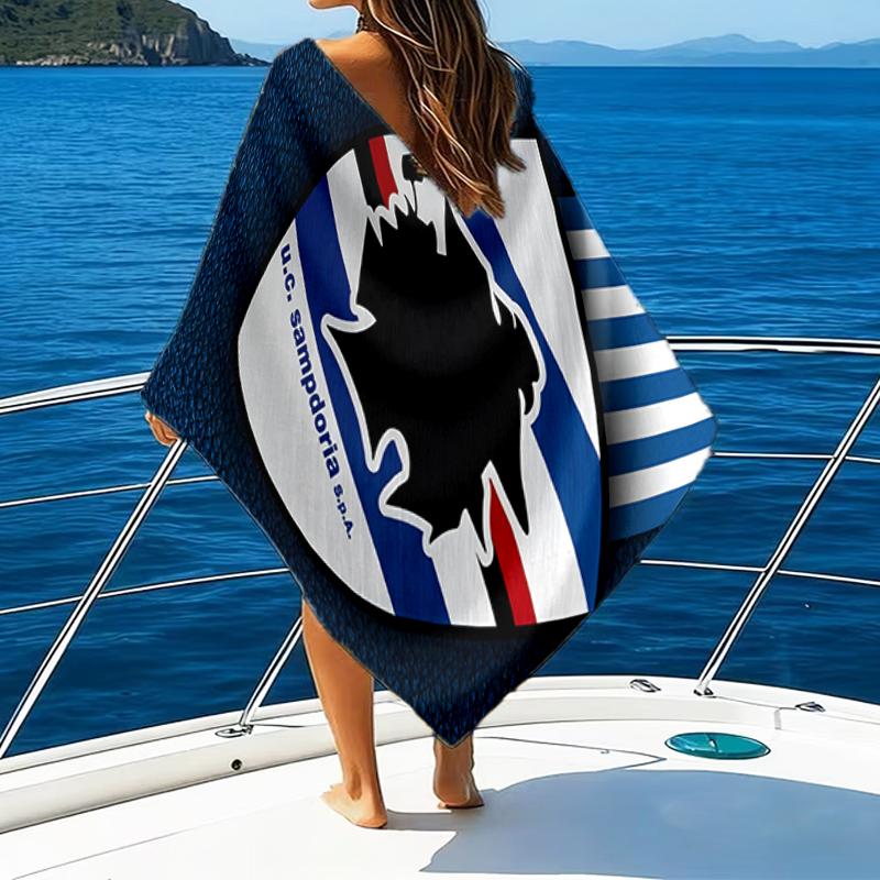 Sam-pdoria Team Emblem Beach Towel - Soft, Absorbent Microfiber, Lightweight, Ideal for The Beach, Parties, Travel, Camping fan gifts