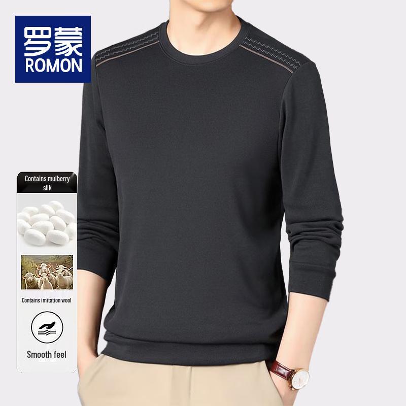 Luo Meng Men's Fleece-Lined Knitted Sweater BY010