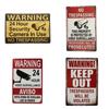 Warning Camera Surveillance RetroTin Sign 24hour Video 200x300mm Safety  Metal Plaque Vintage  Wall Decor Poster