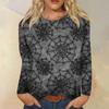 Women's Fashion Casual Round Neck Long Sleeve Printed T-Shirt Top