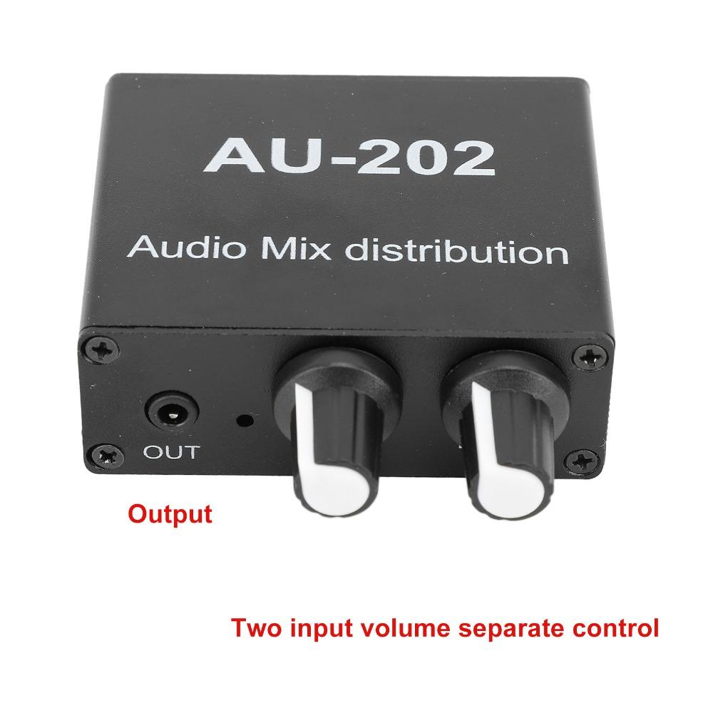 Independent Volume Control Small Sound Mixer 3.5mm Dual-Channel Stereo Mixer  For Headphone