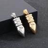 Hip Hop Shiny Stainless Steel Bullet Charm Pendant Necklace for Men Women Personalized Gold Color Accessories Trendy Jewelry