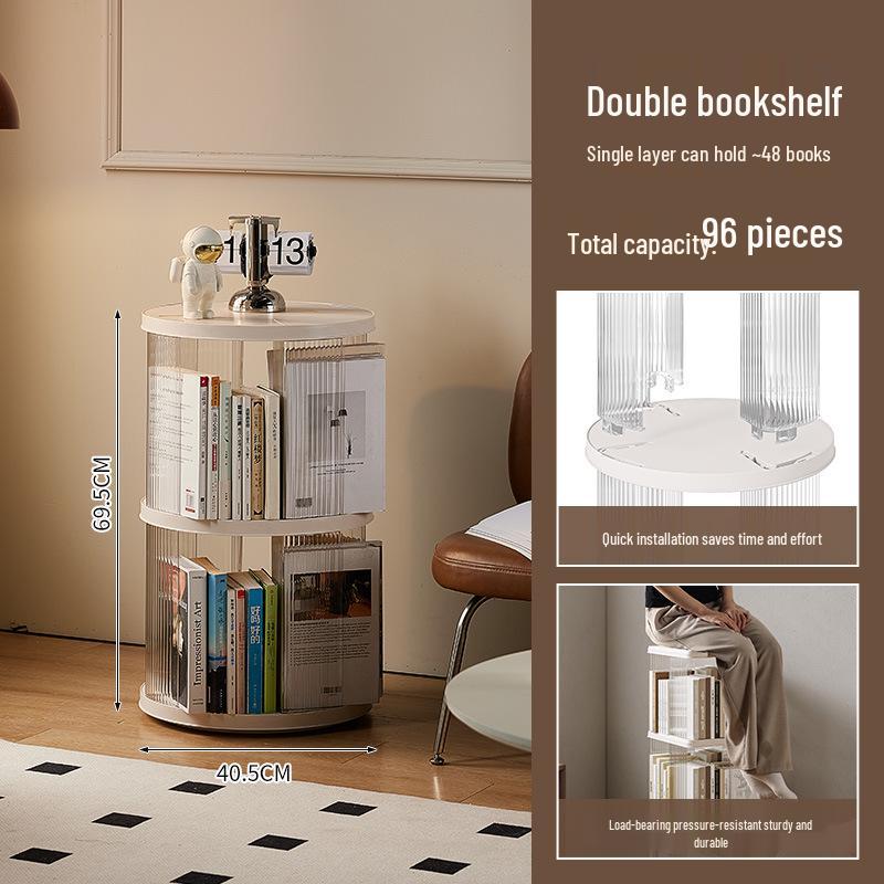 Вращающийся на 360° детский книжный шкаф - Большая вместимость, многоярусное напольное хранилище для гостиной
