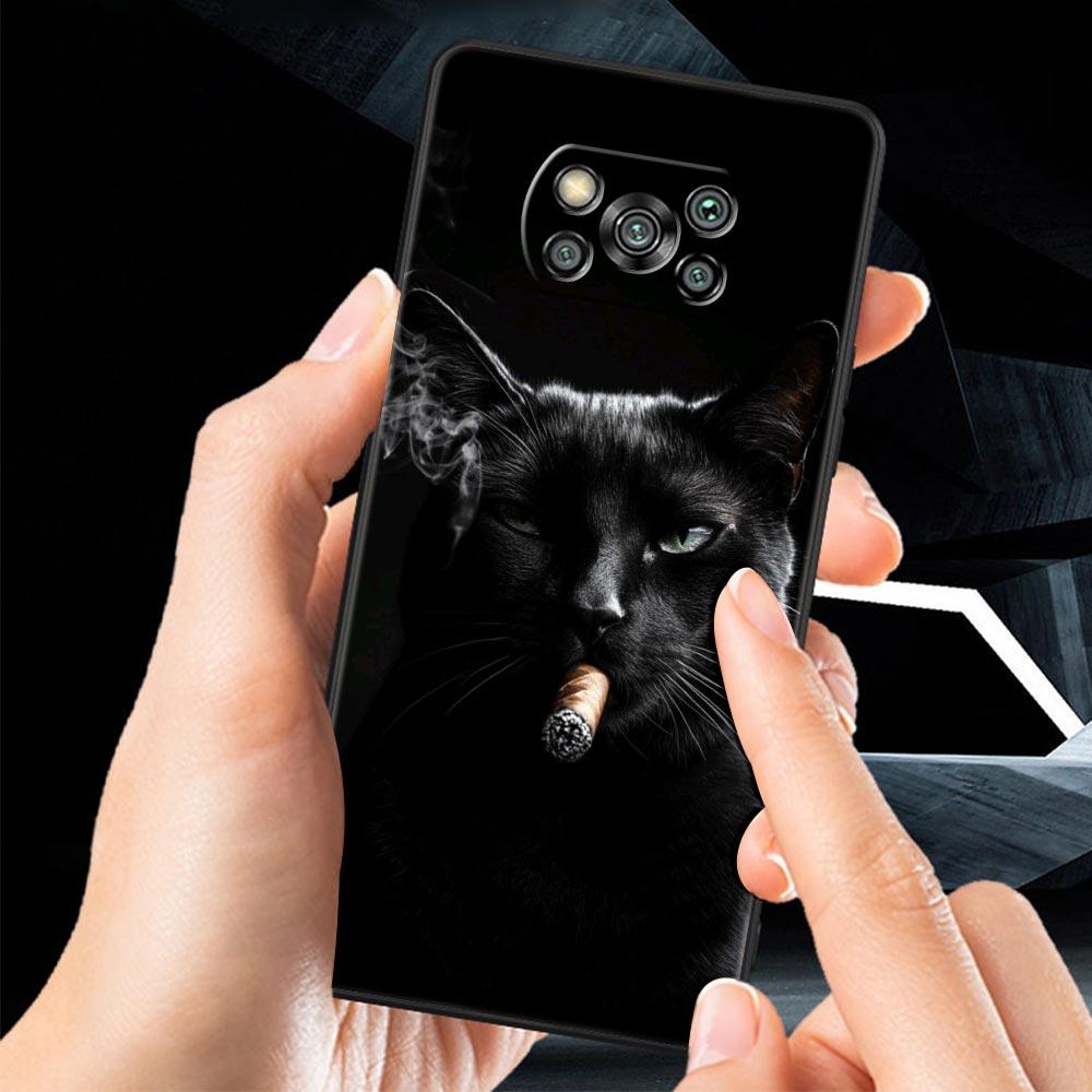 Модный Чехол для Телефона с Рисунком Курящего Котенка для Xiaomi Poco F7 F6 F5 F4 F3 X6 X5 X4 X3 NFC F7 Ultra M4 C51 C55 GT Мягкая TPU Крышка