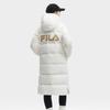 Fila 2023 Зимняя Новинка Длинный Пуховик с Капюшоном Толстое Пальто Ниже Колена Женская Верхняя Одежда Облачно-Грибной-Белый F11W349910F-WT