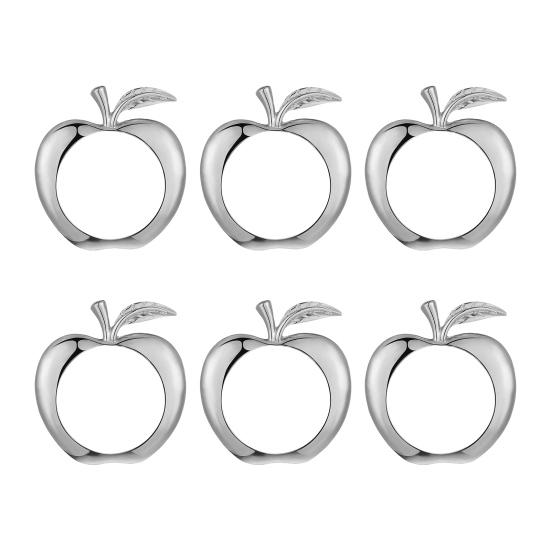 6 шт. Кольца для салфеток в виде фруктов Кольца для салфеток на еврейский Новый год Декоративные держатели для салфеток из сплава для Рош ха-Шана Рождества Свадеб Вечеринок