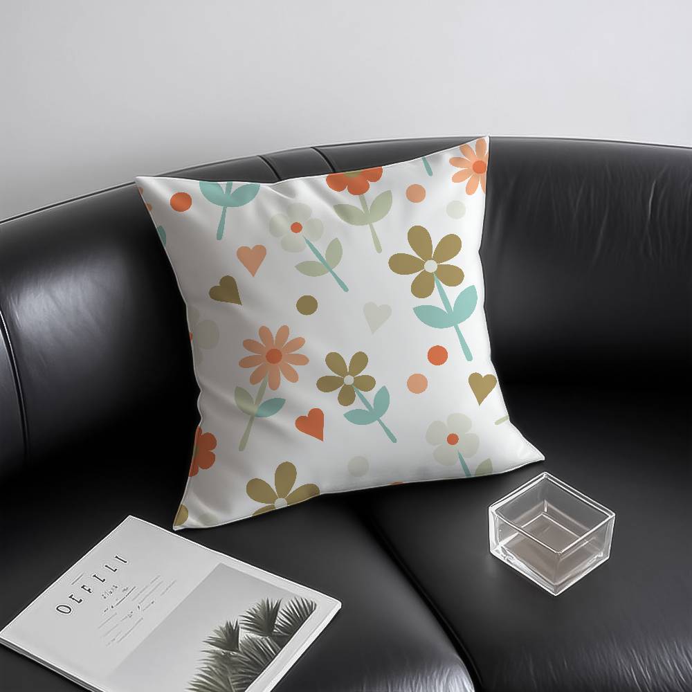 Spring and Summer Floral Pillow Case Anti-dustmite Invisible zipper Sofa Bed
