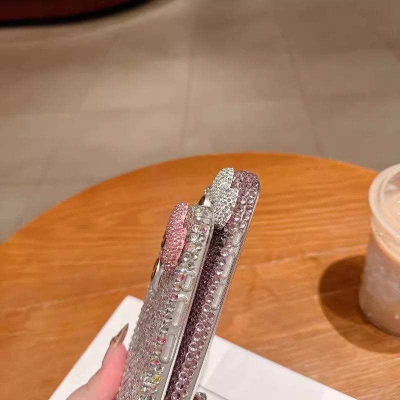 Новейший чехол для телефона с бантом, блестящие розовые и серебристые банты, совместимый с iPhone 16, 15, 14, 13, 11, 12 Pro Max и 16 Plus