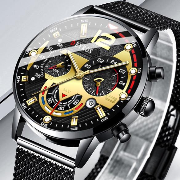 Fashion Black Men Watches Man Calendar Quartz Wristwatches Men Casual Business Watches Luxury Mens Round Dial Analog Watch