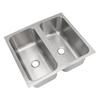 RV Sink 304 Stainless Steel Square Kitchen Double Bowl Sink with 40mm Drain Outlet for Caravan Boat Motorhome Truck