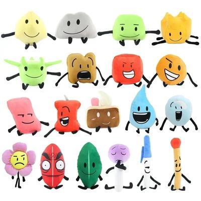 Битва за Остров Мечты Мягкие игрушки BFDI Мягкие куклы Аниме Лист Огненный Цветок Капля Воды Пузырь Мягкая фигурка Дети Подарки Peluche