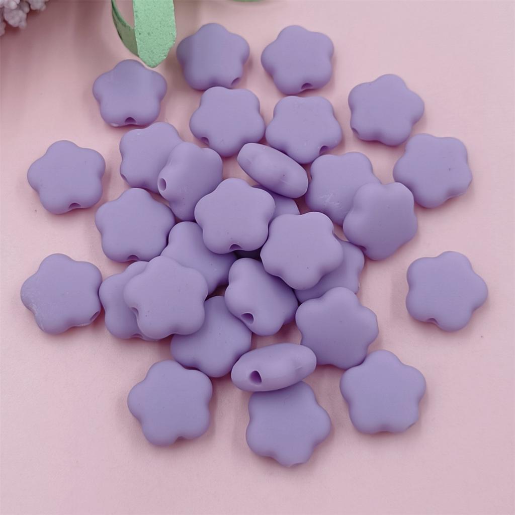Creative DIY Necklace Fashion Rubber 30PCS 10 Colors Loose Beads Flowers Beads Jewelry Making 15*7mm Bracelets