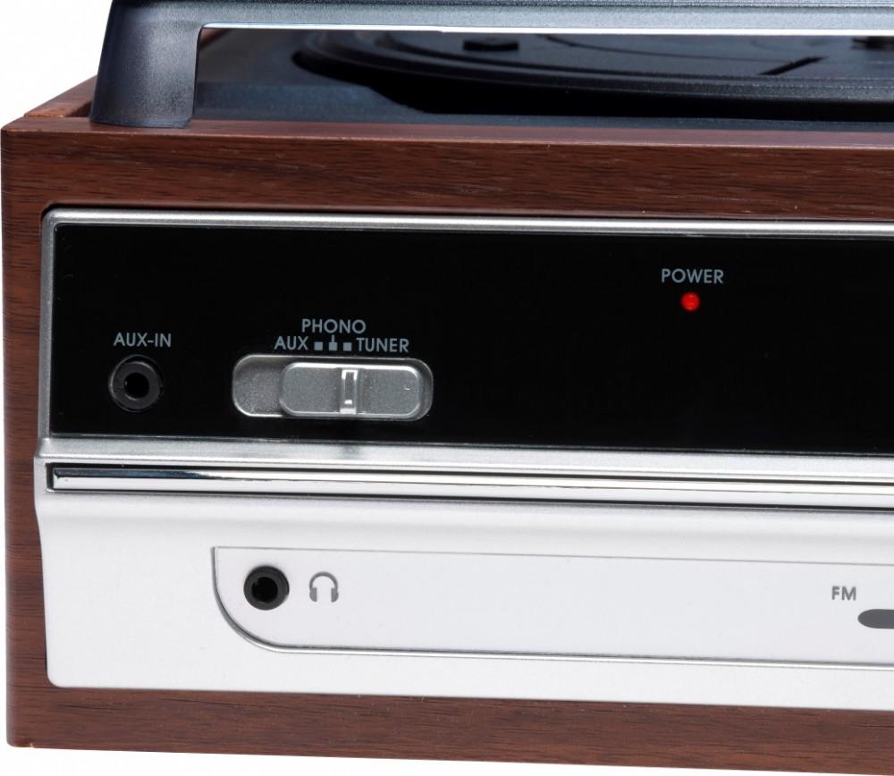 Denver VPR-190 Gramofon w stylu retro z radiem FM i wbudowanymi głośnikami, Denver