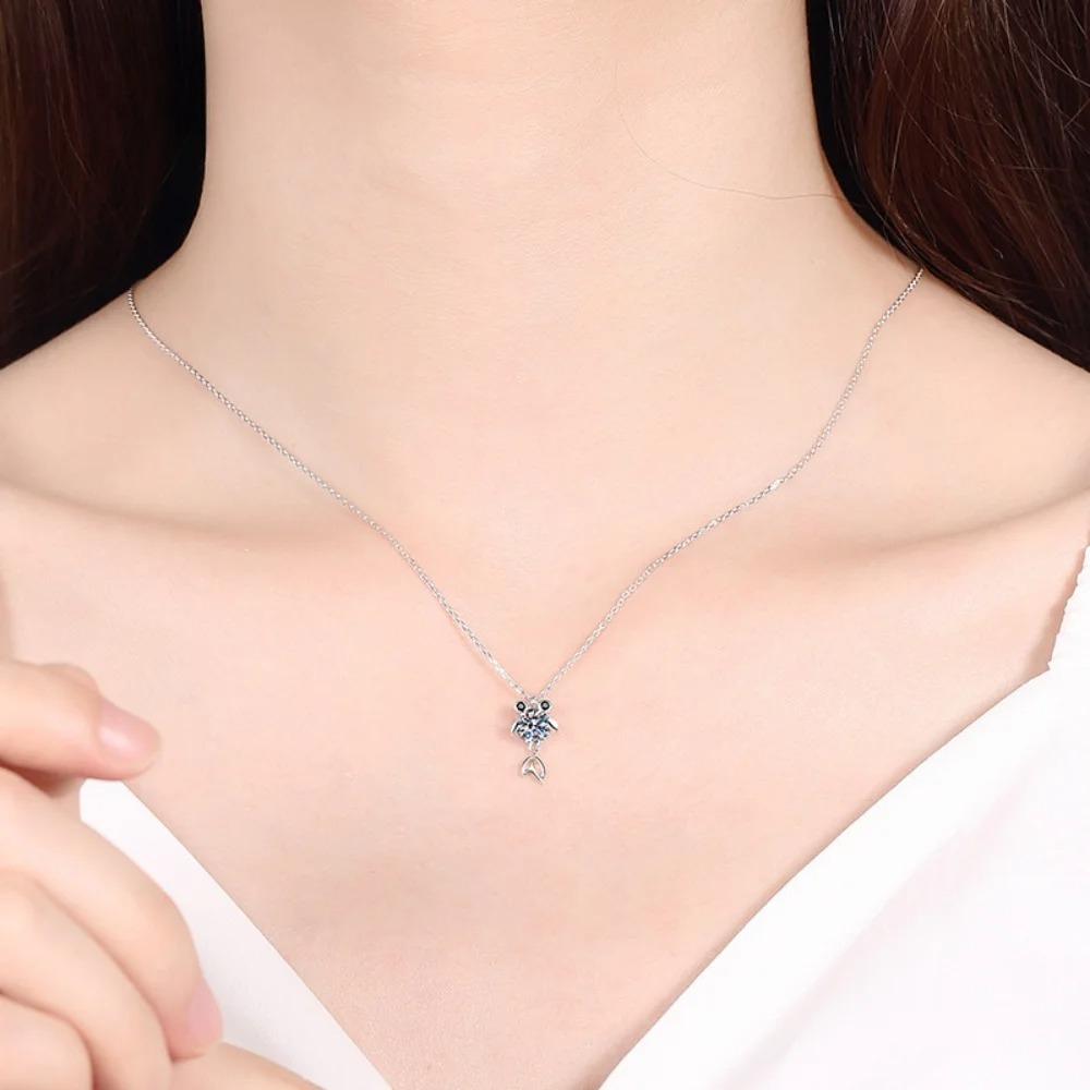 Gold Inlaid Moissanite Fish Necklace Pt950 Platinum Koi News Niche Diamond Pendant Wedding Gift Fine Jewelry