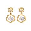Nidin Irregular Metal Drop Earrings With Shiny Crystal Zircon Geometric Fashion Jewelry For Women Birthday/Anniversary Gifts