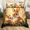 Easter Rose Rabbit Duvet Cover Cute Bunny Happy Easter Bedding Set Full for Kids Boys GirlsRustic Flower Animal Comforter Cover