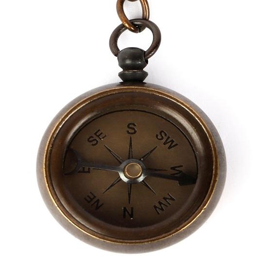 Морской антикварный латунный винтажный твердый автомобильный крючок для ключей Ross London Compass Showpiece