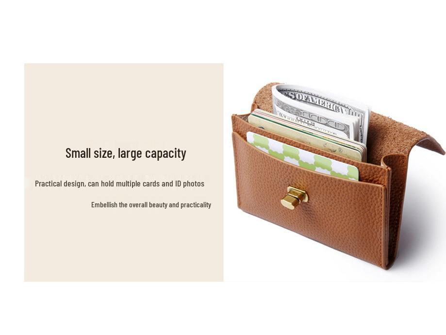 2024 Корейский стиль Настоящая кожа Многофункциональный кошелек: Компактный ретро картхолдер и монетница