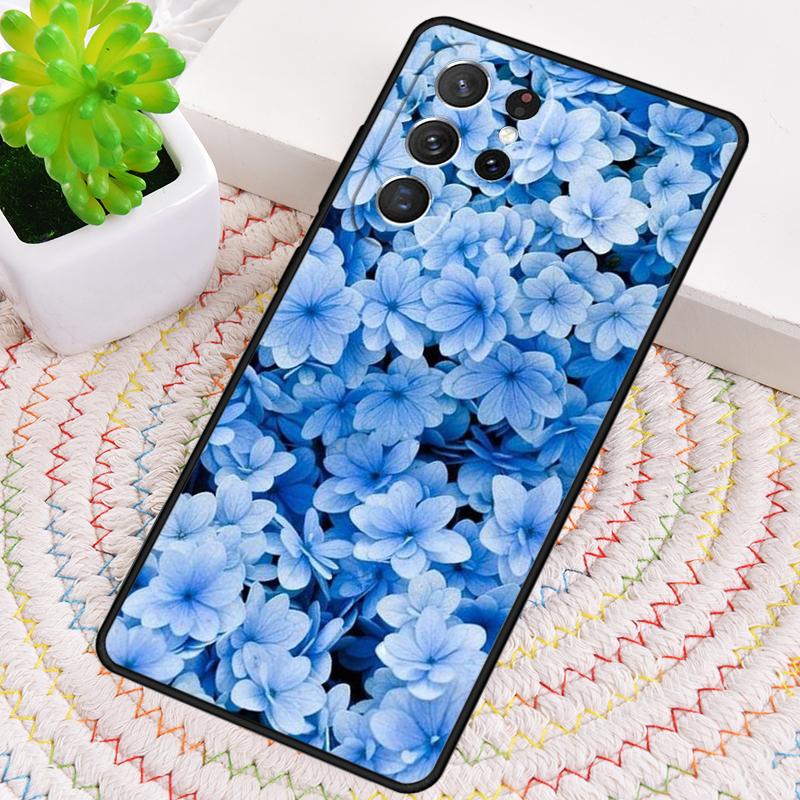 Синий чехол для телефона с цветами для Samsung Galaxy note 10 pro S26 Ultra S23 S24 FE S25 S21 S22 PLUS противоударный