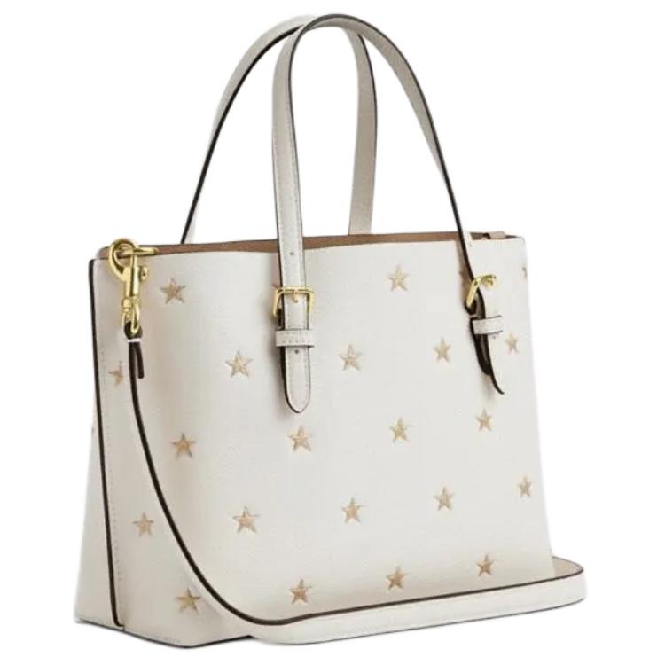 Coach Mollie Logo Star Print Leather Tote Bag Women tote Chalk White CW022-IMCAH