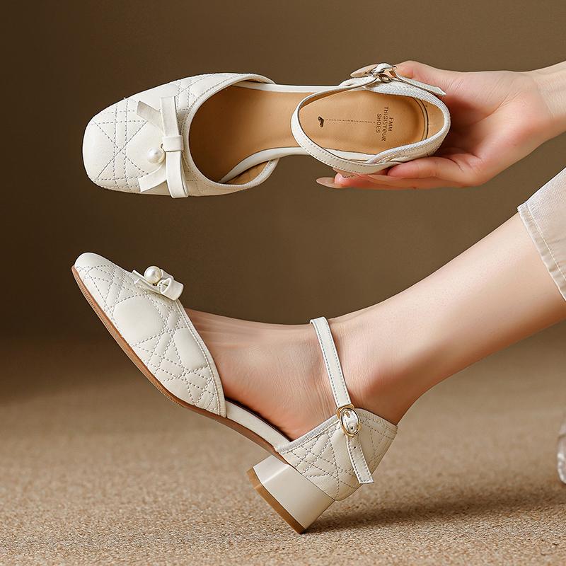 Xiaoxiangfeng Sandals for Women's Summer Outerwear 2025 Versatile Strap with Skirt, Baotou Thick Heel Fashion Sandals