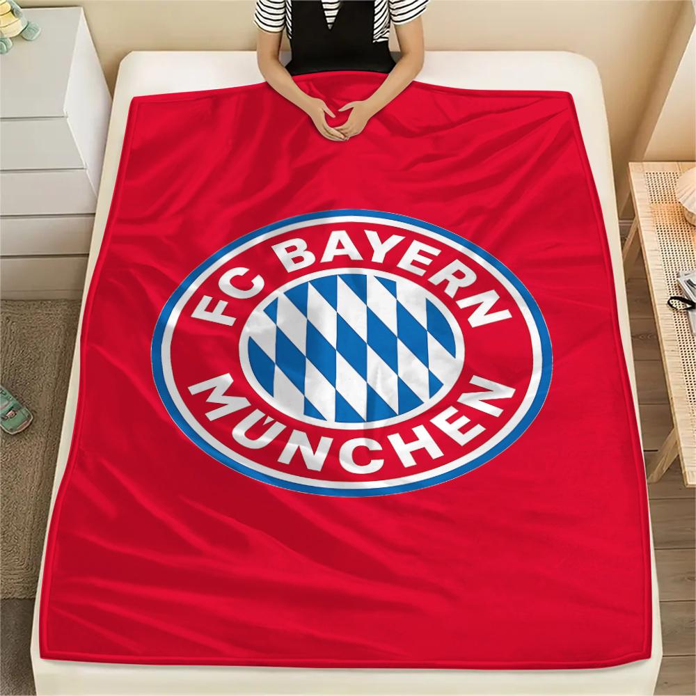 1 шт. Фланелевое одеяло с принтом ФК «Бавария Мюнхен», Высококачественное, для всех сезонов, Декор для дома, Тепло и уют, Идеально для рождественских подарков