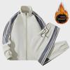 D02 Plush Men's Two-Piece Spring/Autumn Korean Trend Casual Sports Jacket Suit, Ideal for Printing.