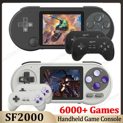 SF2000 3-дюймовая портативная игровая консоль, встроенные 6000 ретро-игр, 1500 мАч, портативные игровые плееры для Fc Gba, подарок на день рождения для детей