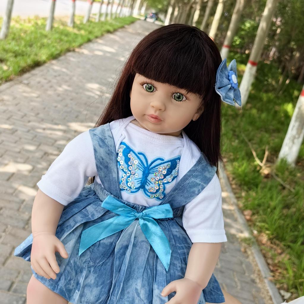 19-дюймовые реалистичные куклы-новорожденные, хлопковое тело, силиконовые конечности, кукла принцессы для девочек, детская игрушка для малышей