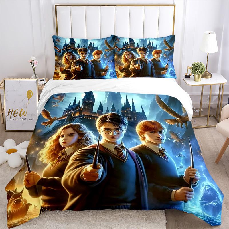 3pcs Hogwarts, Wizarding World Bedding Set. Soft and Comfortable with No Core Included (1x Duvet Cover + 2x Pillow Covers) yy251010165