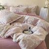 3D Трехмерный Утолщенный Флис из Кроличьего Волоса с Резьбой Молочный Флис Четыре Предмета Одинарный Пододеяльник