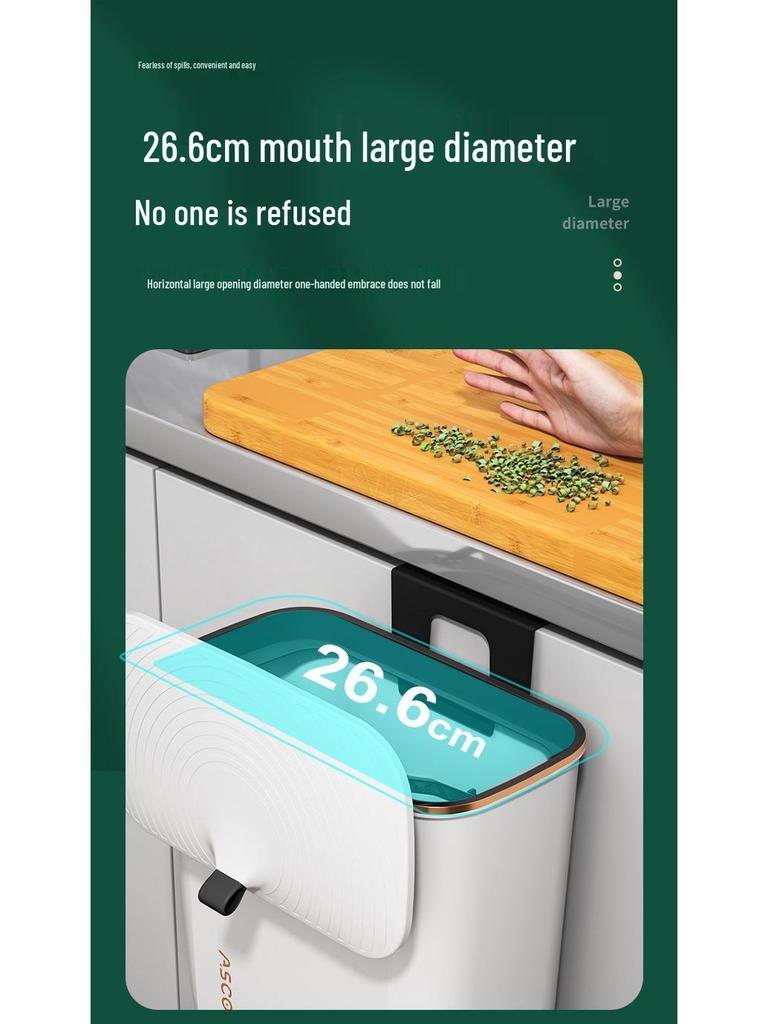 Large Capacity Wall-Mounted Trash Can with Lid for Bathroom, Kitchen, Bedroom, and Living Room