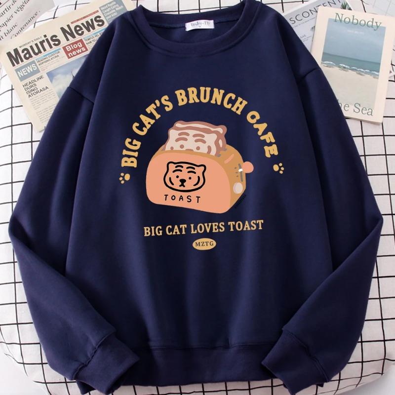 Cat Bread Maker Funny Cartoons Hoodies Women Autumn Fashion Sweatshirt Harajuku Hoody Loose Comfortable Clothing Hoodies & Sweatshirts Women’s