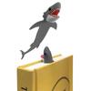 1 шт. Креативная 3D закладка в виде большой белой акулы - Прочный пластик, Черная с красными деталями зубов, Забавные закладки для книг
