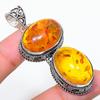 Baltic Amber Vintage Style 925 Sterling Silver Jewelry Pendant 2.75" Gift for Her