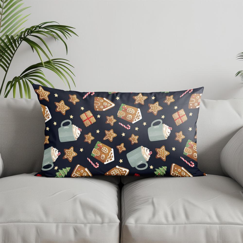 Декор для дома Подушка Merry Christmas шеврон Подходит для дивана, спальни, автомобиля Наволочка Подушка Прямоугольная подушка для спины