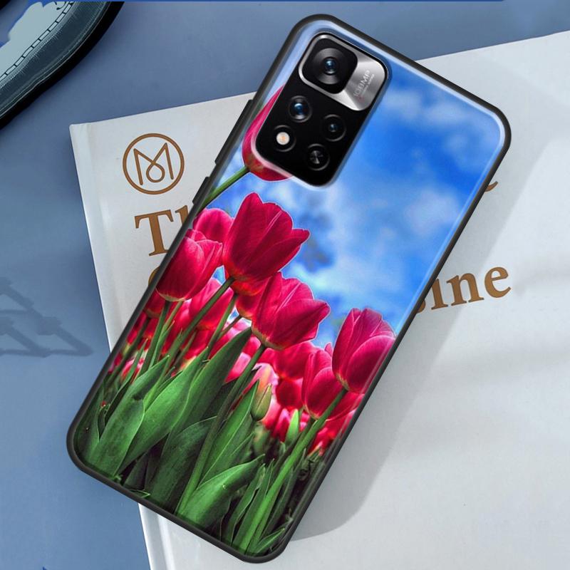 Цветочный чехол с тюльпанами для Xiaomi Redmi Note 14 13 11 9 10 12 Pro 9S 10S 11S 12S Redmi 10C 12C 13C 14C