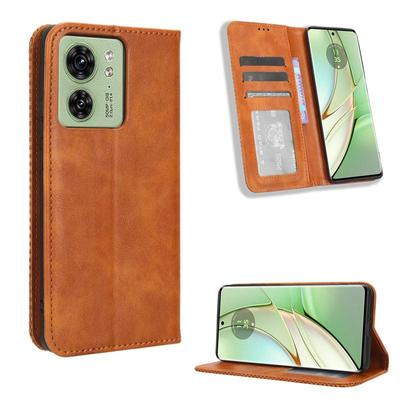 Флип-чехол для Motorola Moto Edge 40 кожаный чехол [Flip Vintage Leather] кошелек противоударный прочный ретро-чехол для телефона