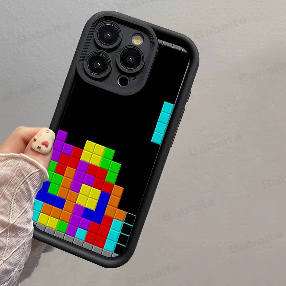 Винтажный Игровой Чехол-Тетрис Для Телефона Для IPhone 17 16 E 15 14 13 12 11 Pro Max Plus Задняя Крышка